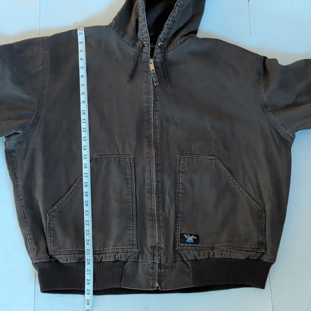 Vtg. Walls Zero Zone Insulated Fleece Lined Hooded Canvas Jacket 2XL Brown Green - Picture 13 of 16